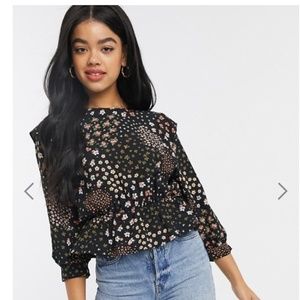 ASOS Pull&Bear Floral Patchwork Top